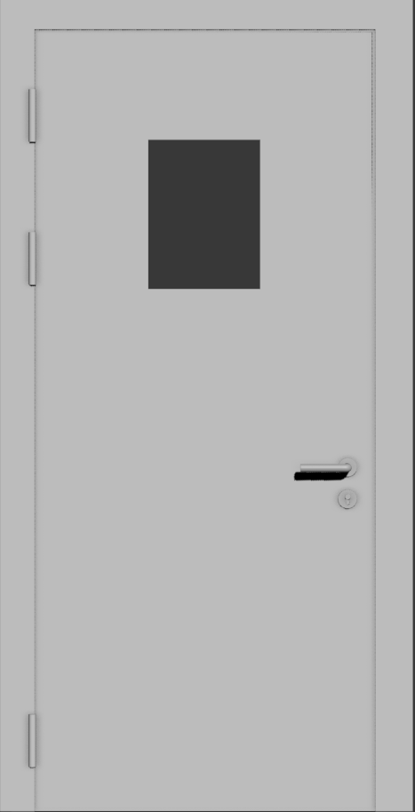 Дверь металлическая с остеклением 40х30